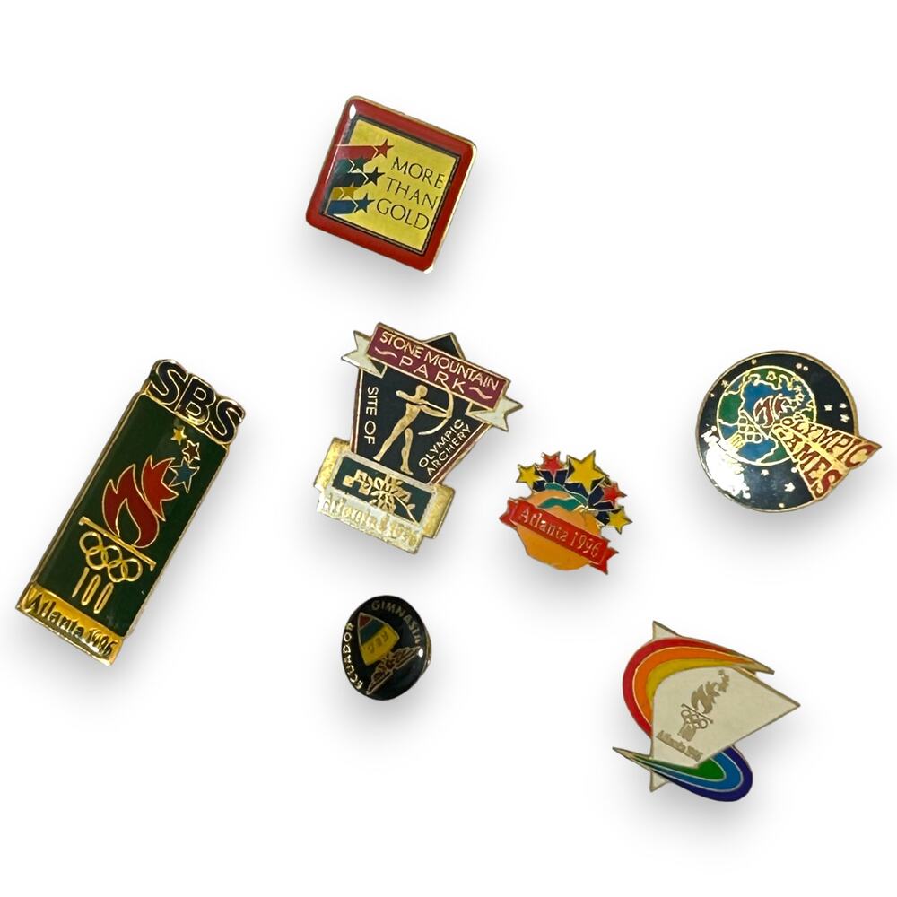 Olympic Pins 1996 Atlanta Games 7 Pins in Set  Assorted Pins See Pictures